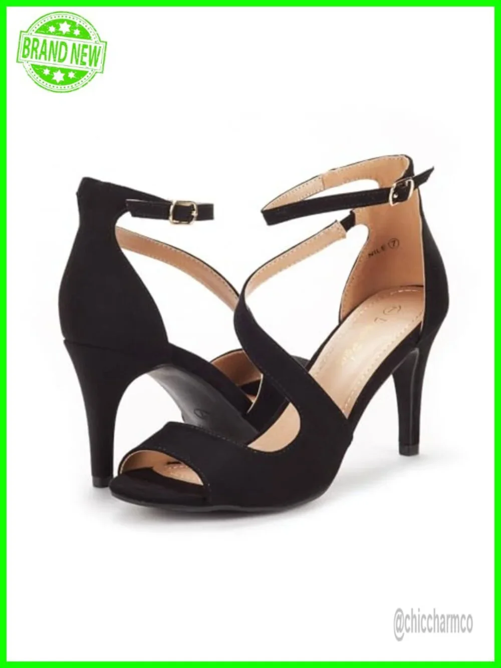 Open Toe Stiletto Heeled Sandals with Ankle Strap, Cushioned Insole for Formal